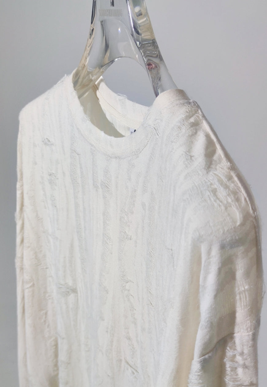 Men's crew neck ripped T-shirt