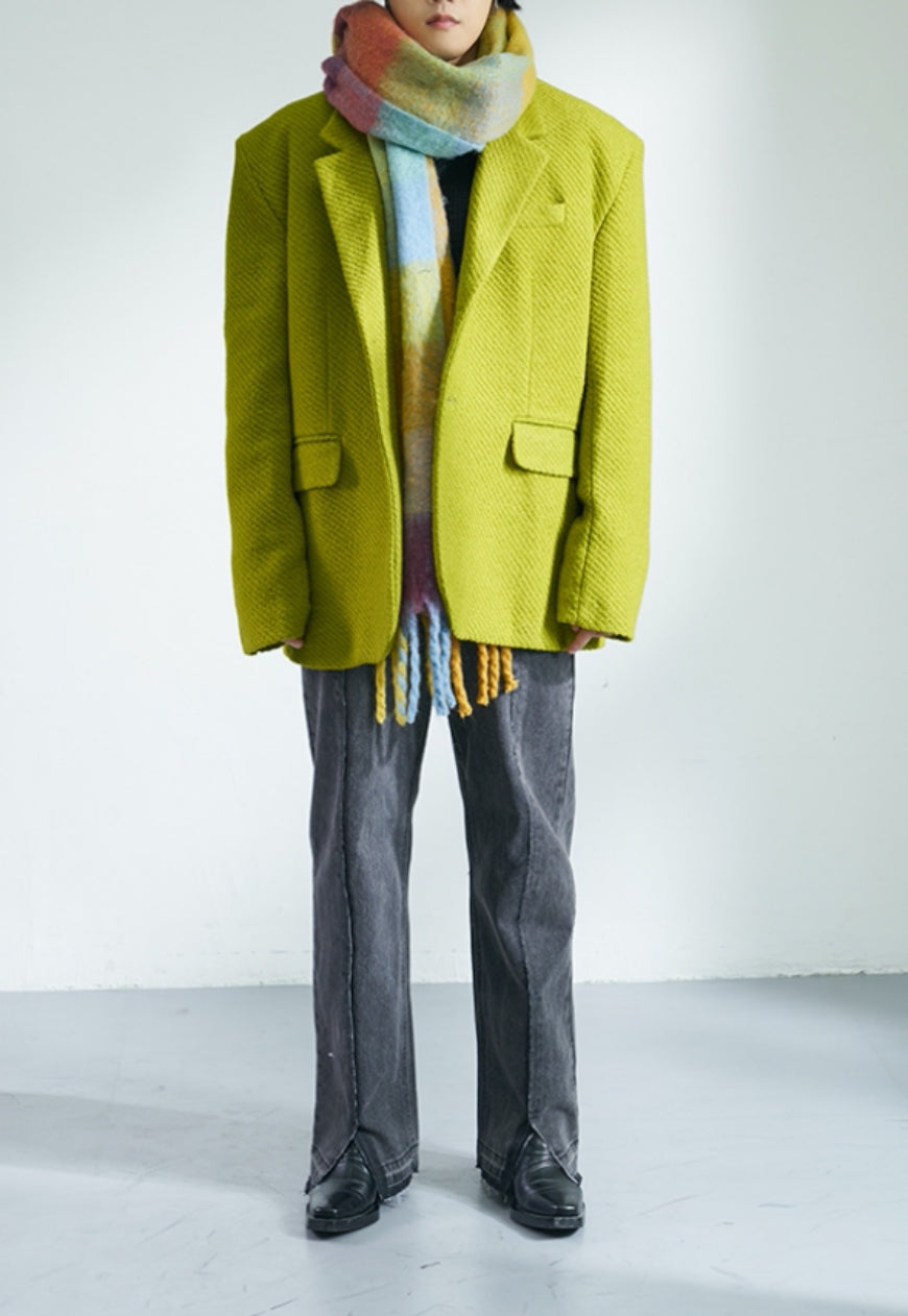 Men's Oversized Twill Texture Suit Jacket
