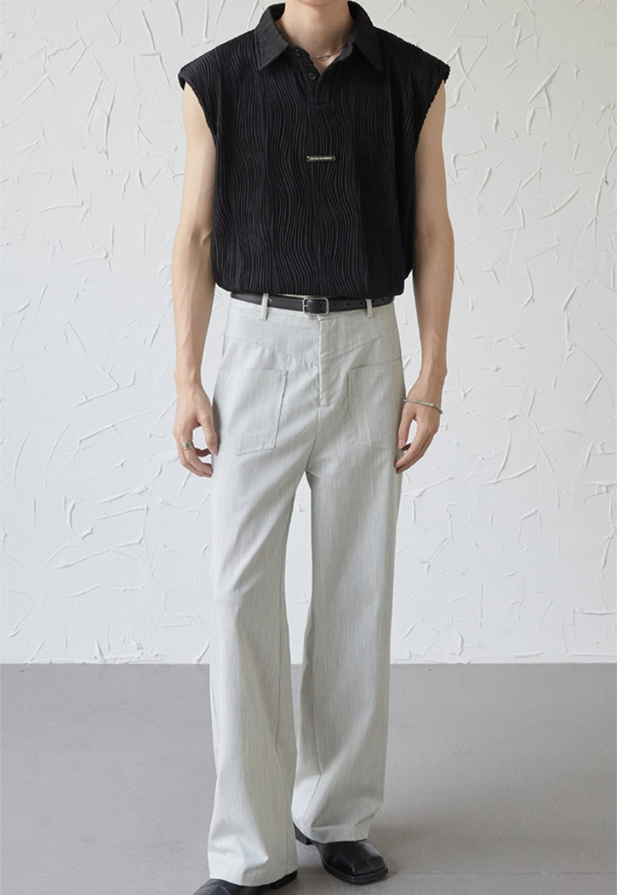 UZIP DESIGN Men's Design pleated vest