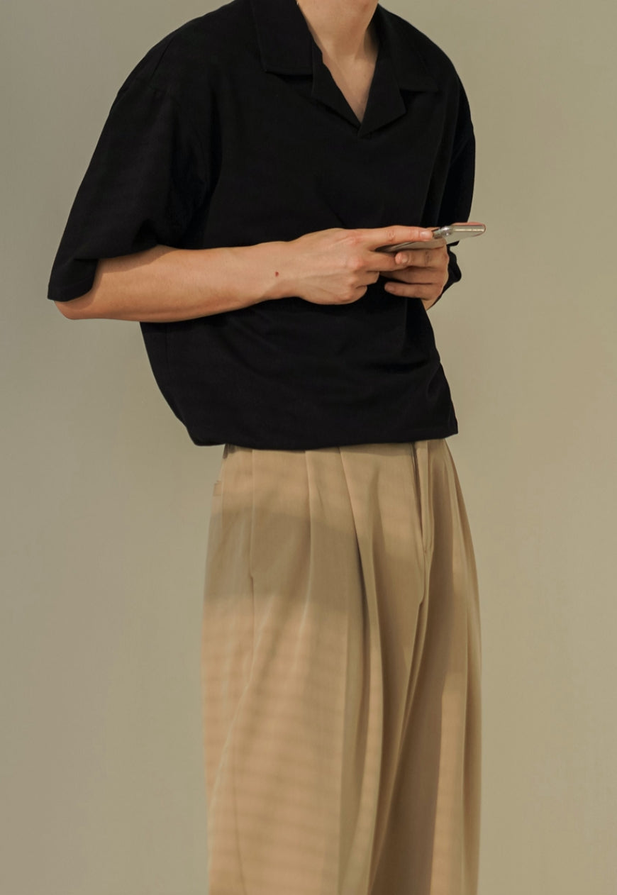 Men's Summer collar solid color t-shirt