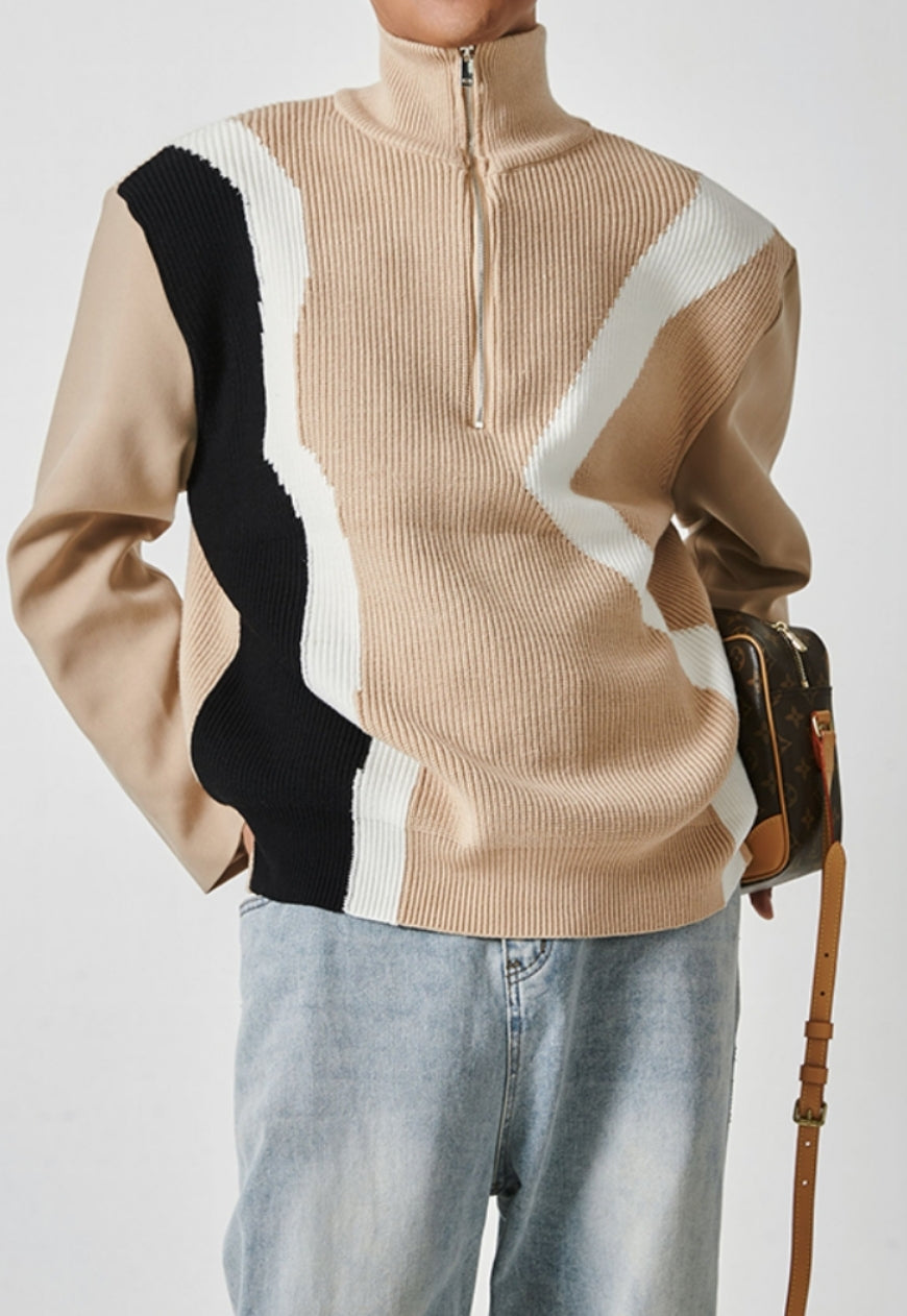 Men's zip turtleneck sweater