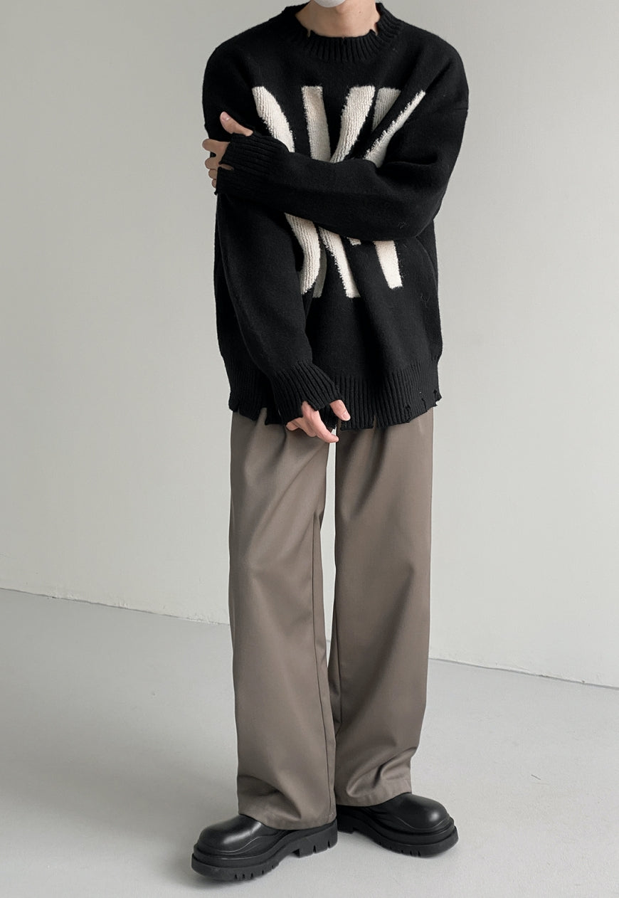 UZIP DESIGN MEN'S letter fashion sweater
