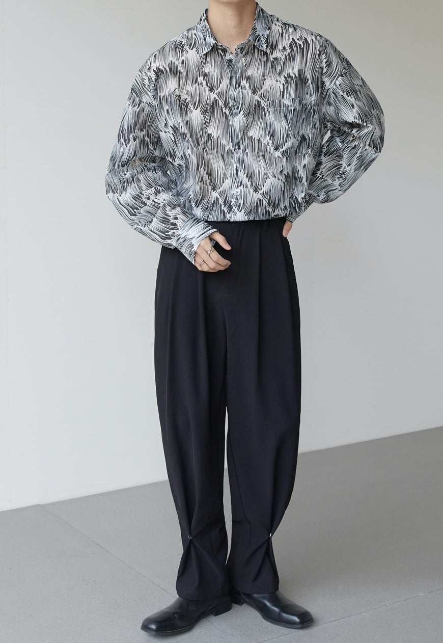 Men's Summer high-waisted trousers