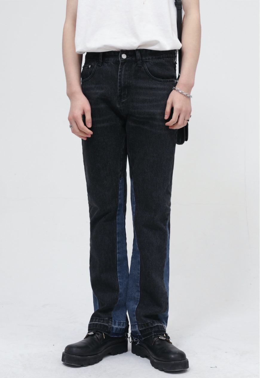 UZIP DESIGN Men's patchwork jeans
