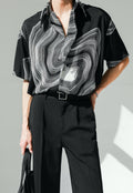 UZIP DESIGN Men's fashion abstract pattern shirt