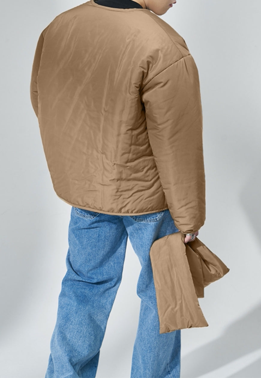 Men's scarf style cotton coat
