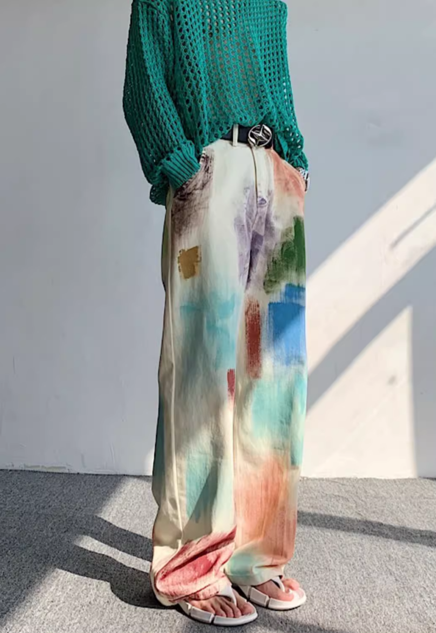 Unisex Hand painted oil painting jeans