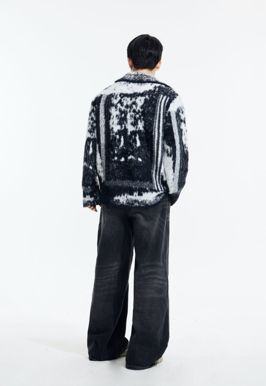 Men's zipped cardigan sweater