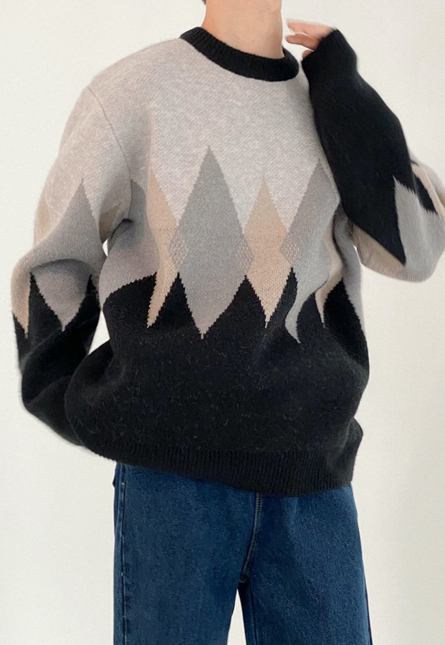 MEN'S Vintage diamond sweater
