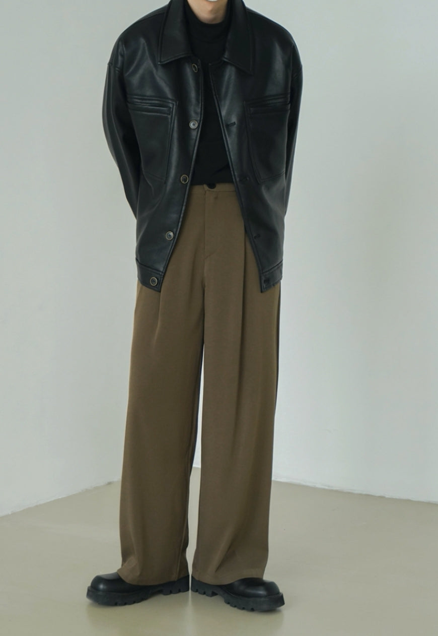 Men's Vintage PU leather jacket