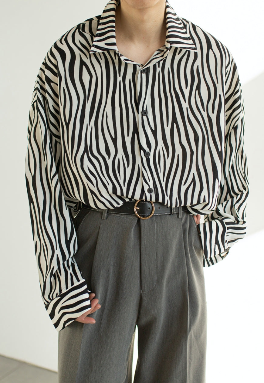 Men's Spring zebra print shirt