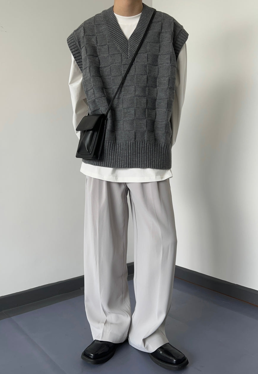 Men's plaid knitted vest