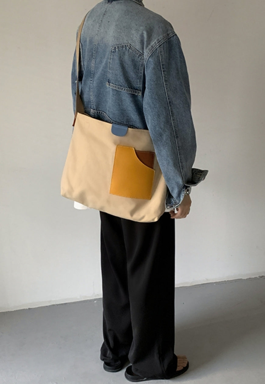 UZIP DESIGN Men's contrast canvas bag