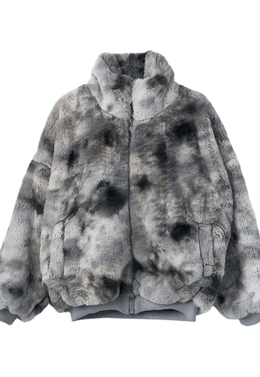 Men's Textured camouflage gray cotton coat
