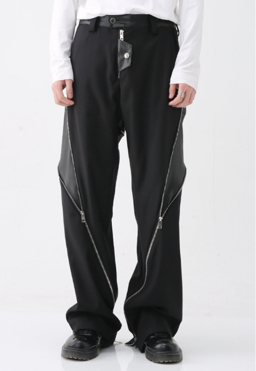 Men's statement zip trousers