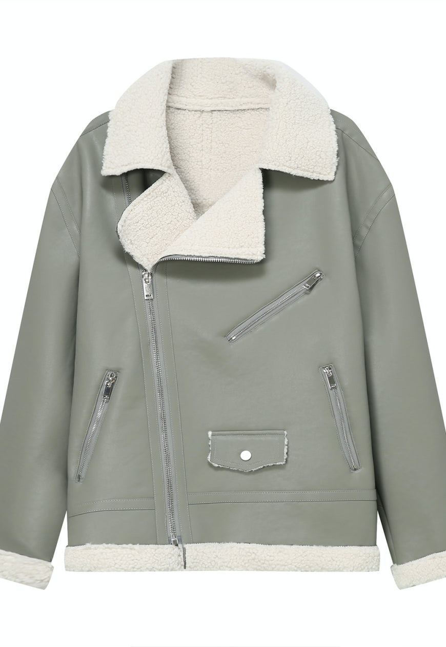 Men's PU Leather Warm Vintage Outer Jacket