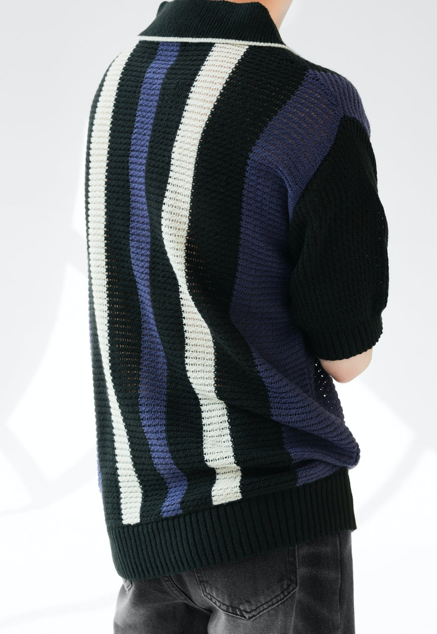 Men's premium striped polo top