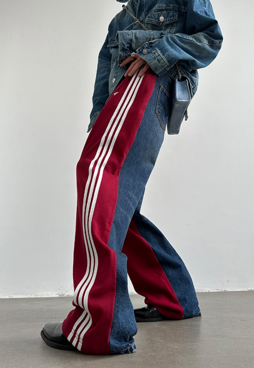 Men's Design panel three-bar trousers