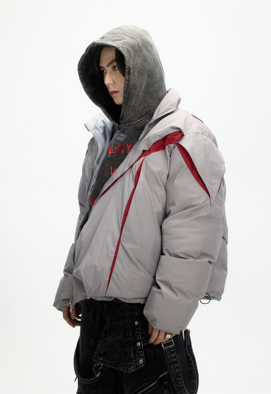 Menâ€™s pleated padded jacket