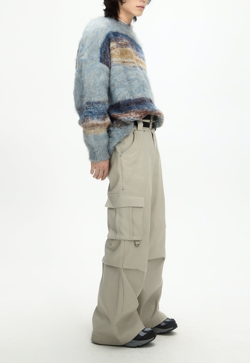 Men's color textured sweater