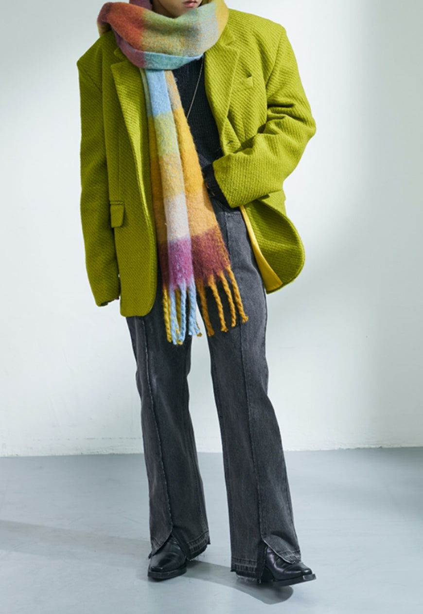 Men's Oversized Twill Texture Suit Jacket