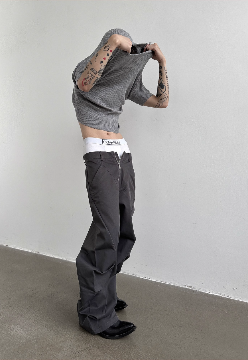 Men's designer wide-leg trousers