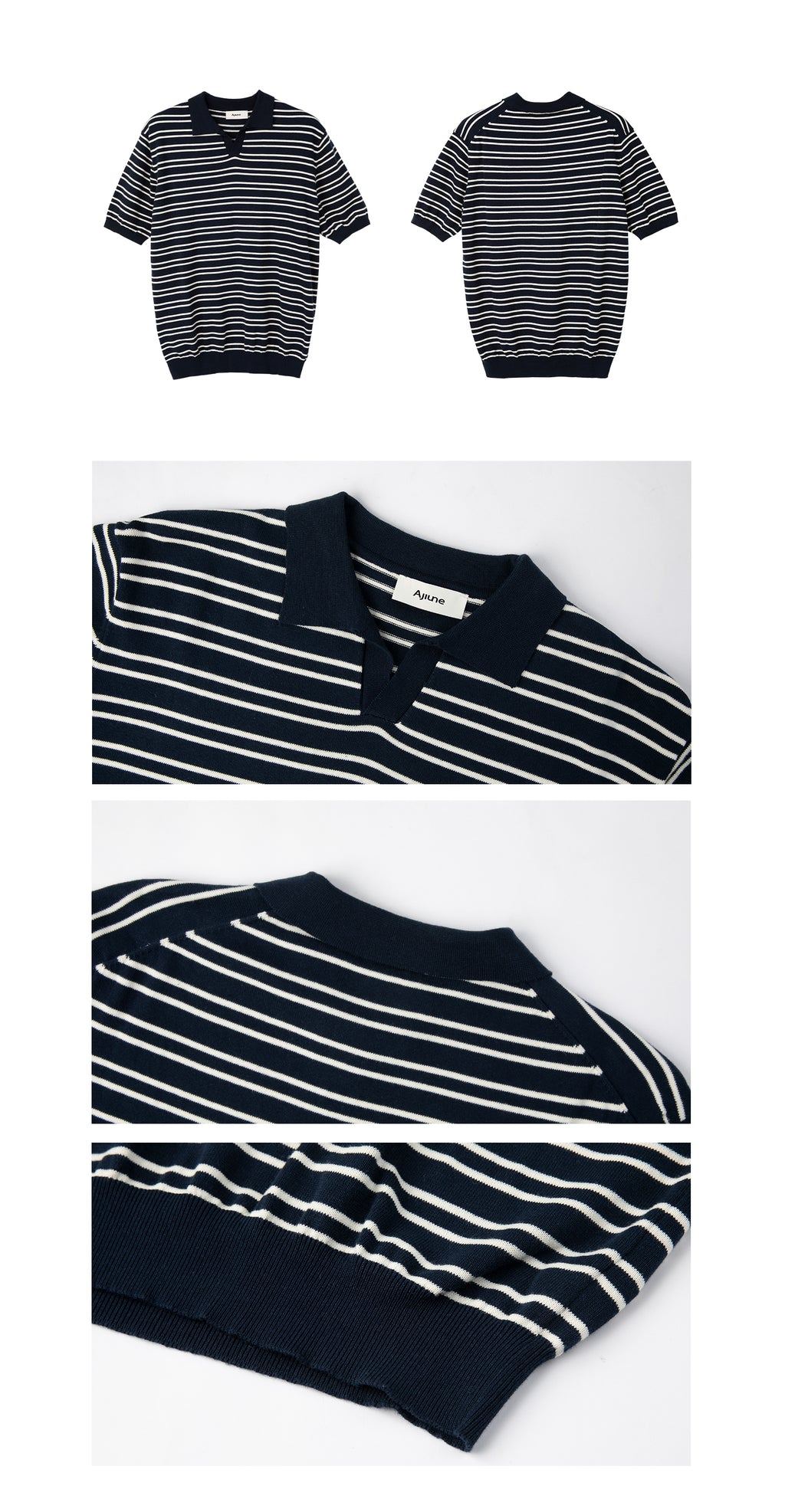 UZIP DESIGE Men's striped polo shirt