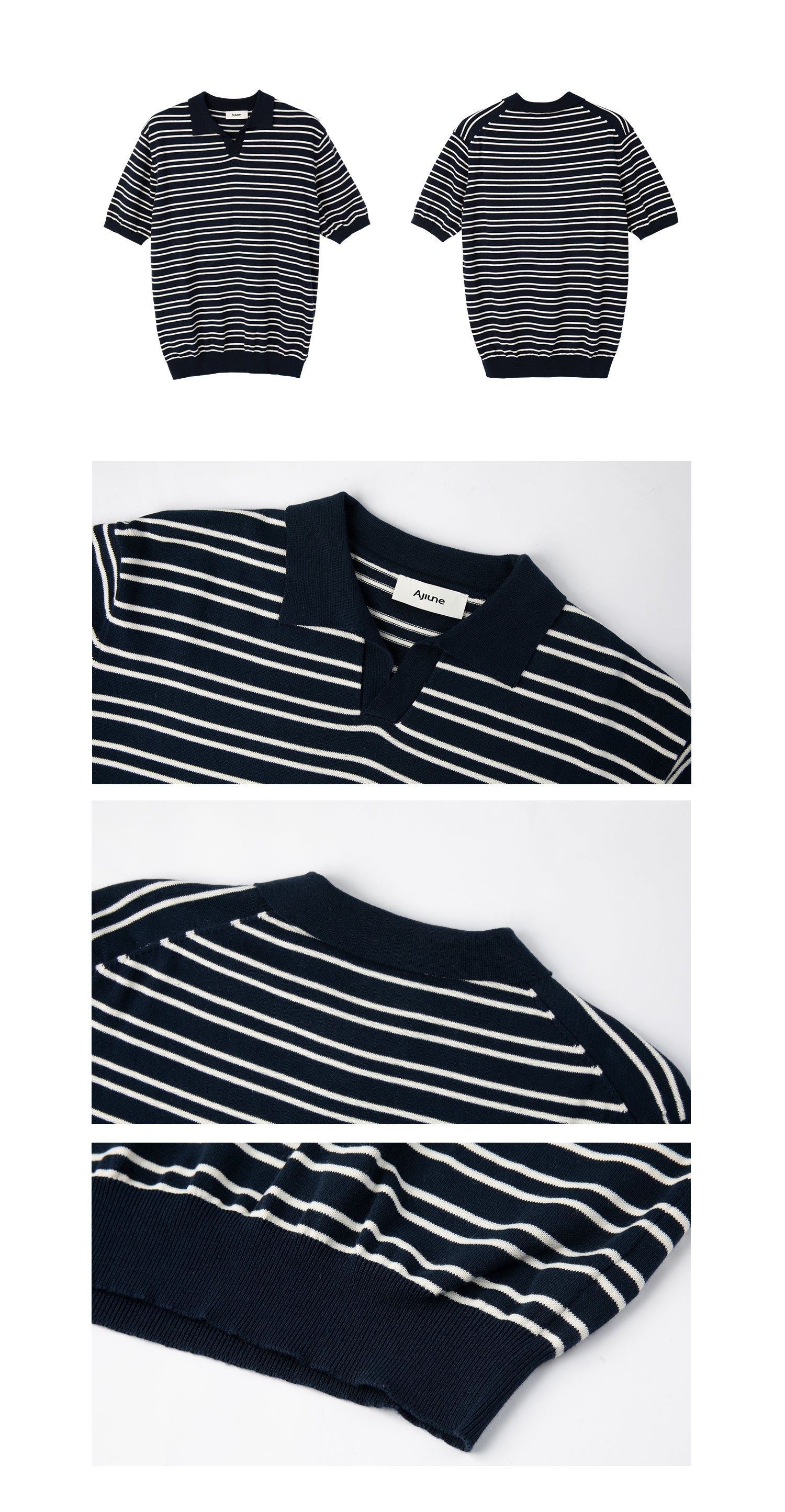 UZIP DESIGE Men's striped polo shirt