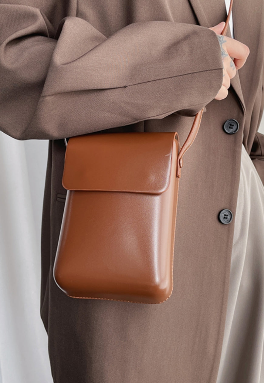 UZIP DESIGN Men's Leather vertical small square bag