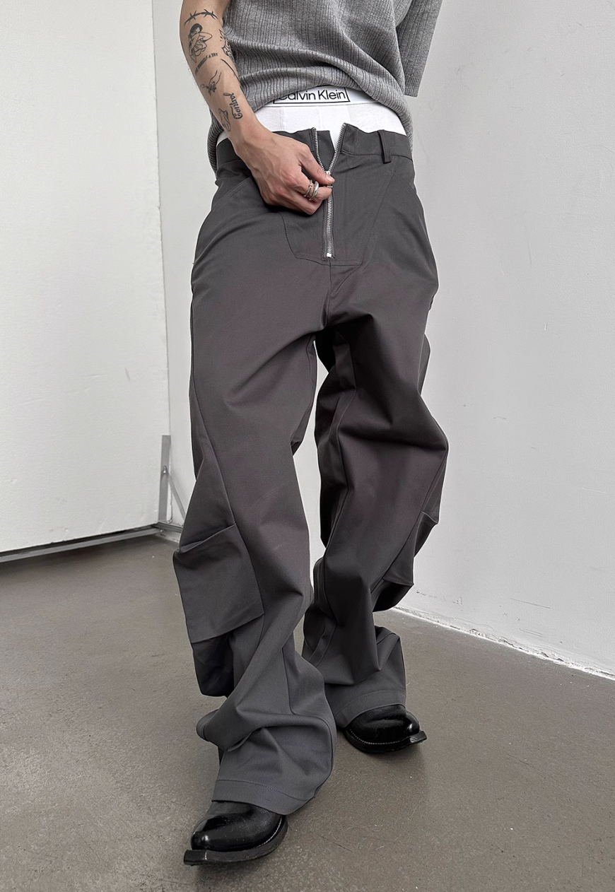Men's designer wide-leg trousers