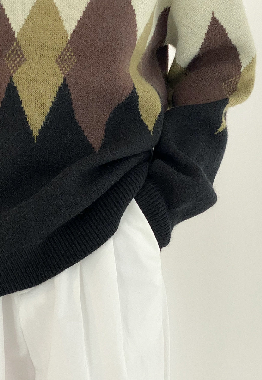 MEN'S Vintage diamond sweater