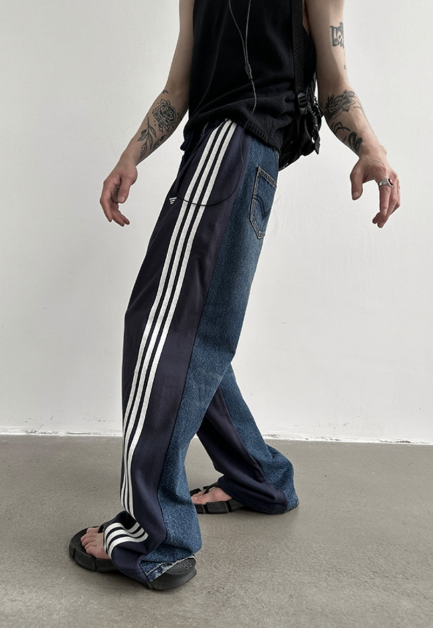 Men's Design panel three-bar trousers