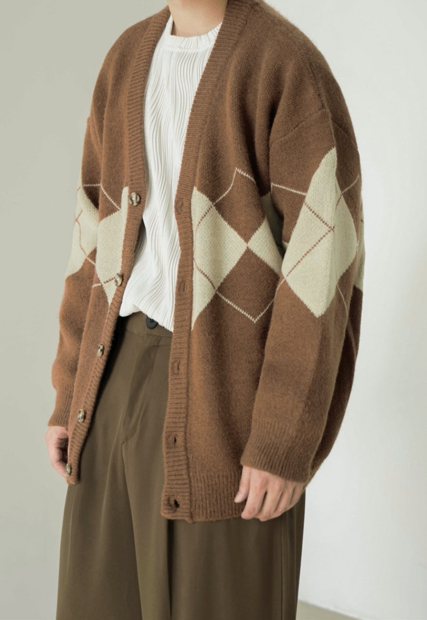 Men's Vintage v-neck cardigan sweater