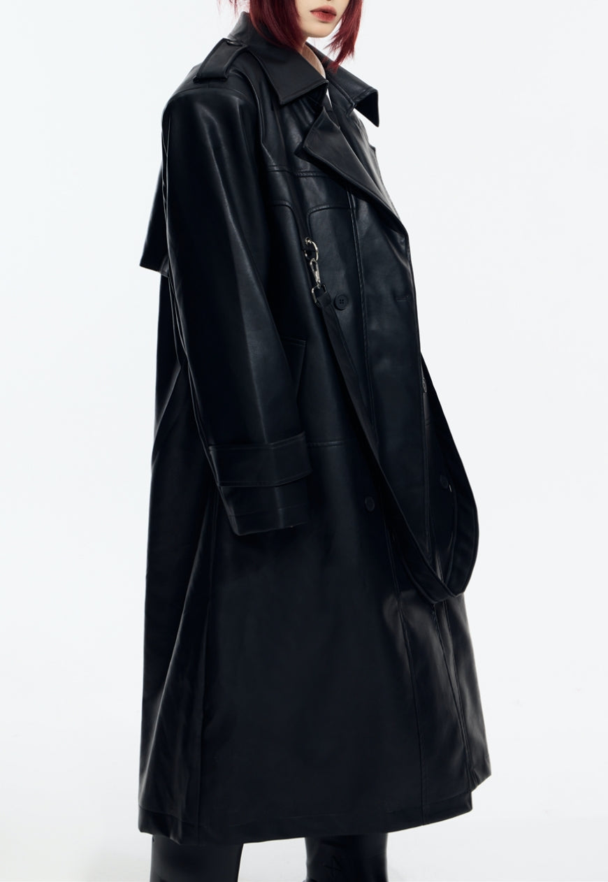 Men's Retro high-quality PU leather coat
