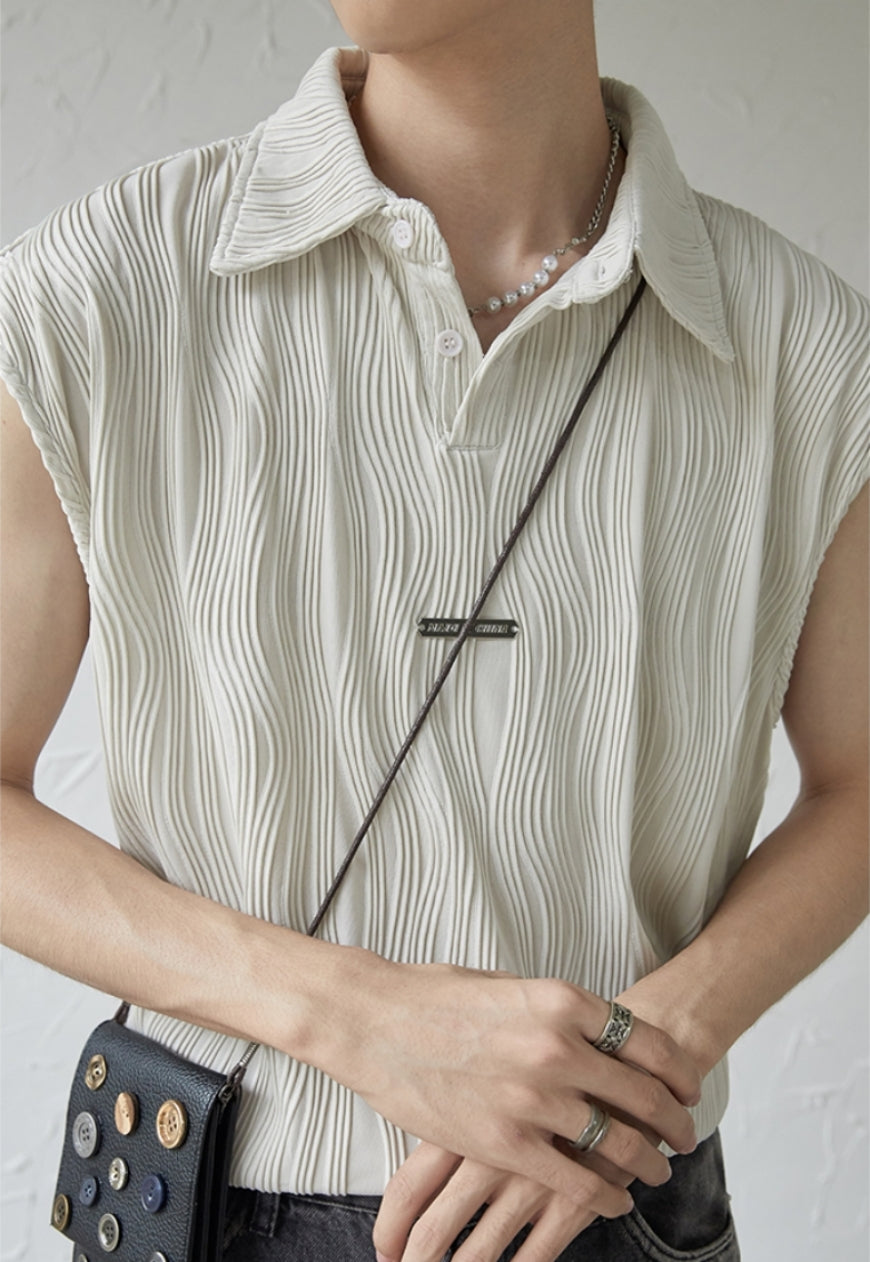 UZIP DESIGN Men's Design pleated vest