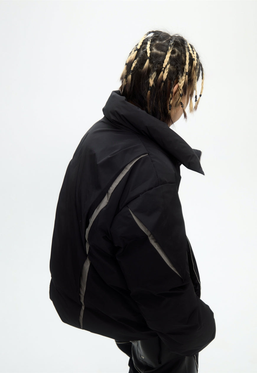 Menâ€™s pleated padded jacket