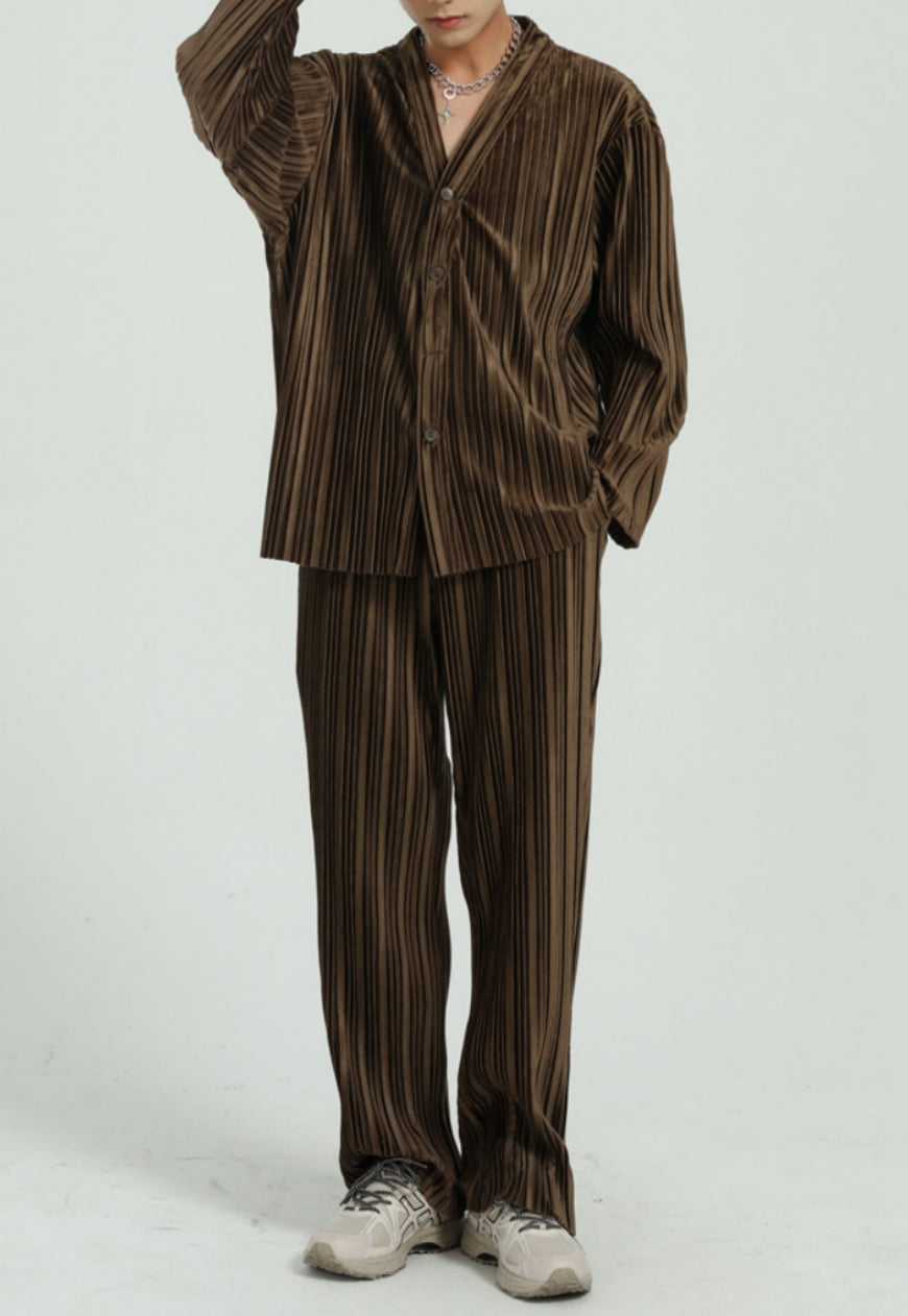 Men's Fashion solid color casual suit set