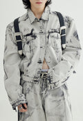PeopleStyle Unisex vintage tie-dye jacket