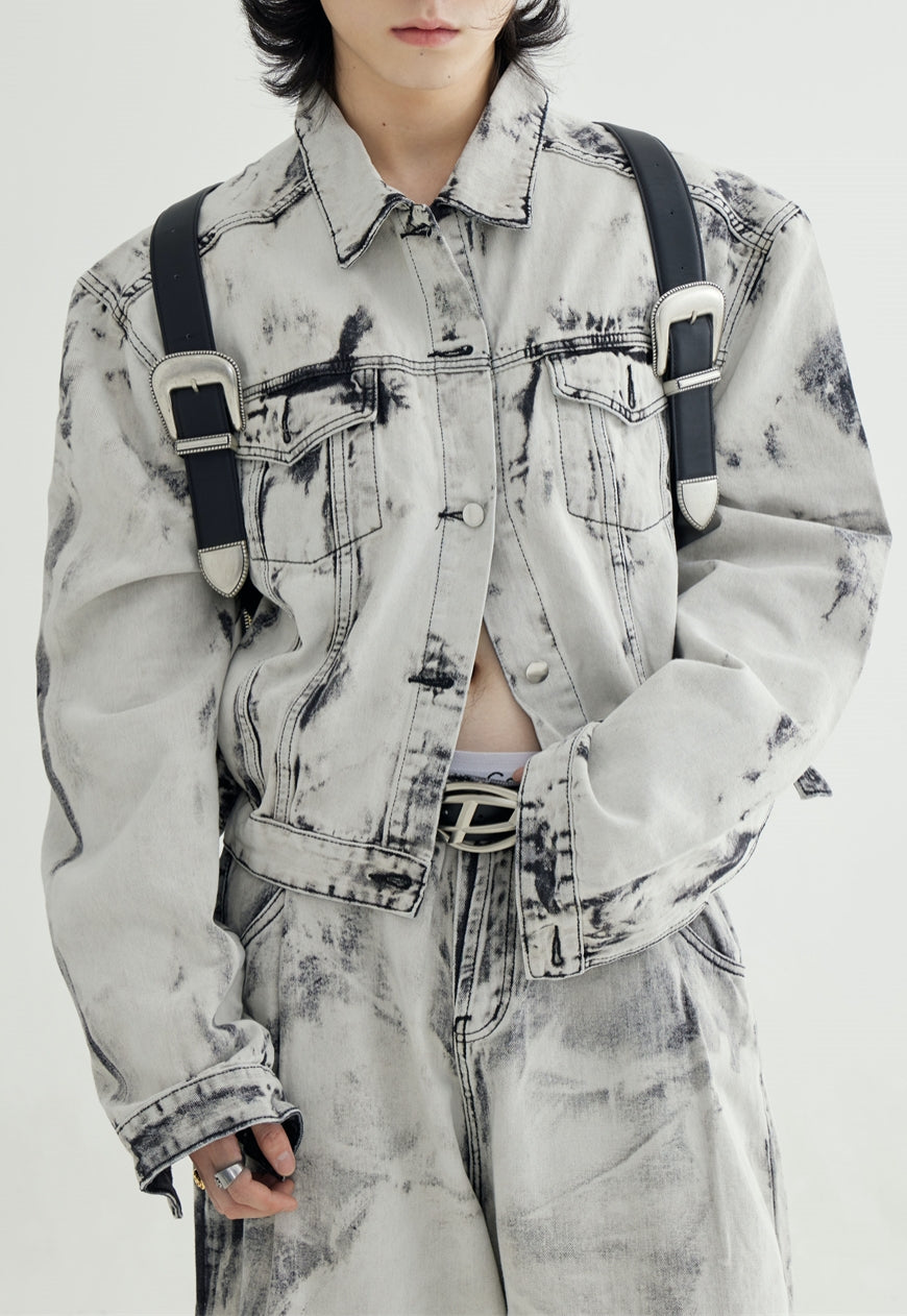 PeopleStyle Unisex vintage tie-dye jacket