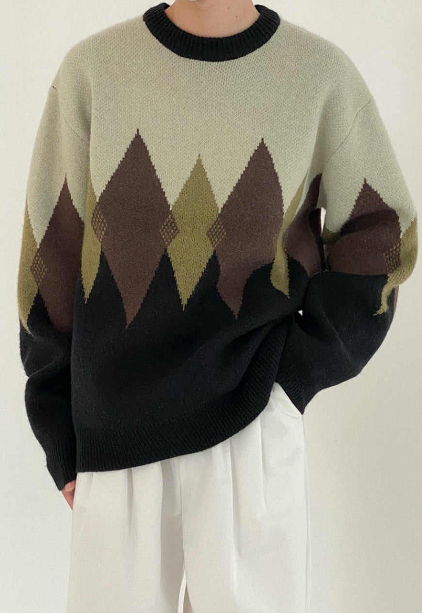 MEN'S Vintage diamond sweater