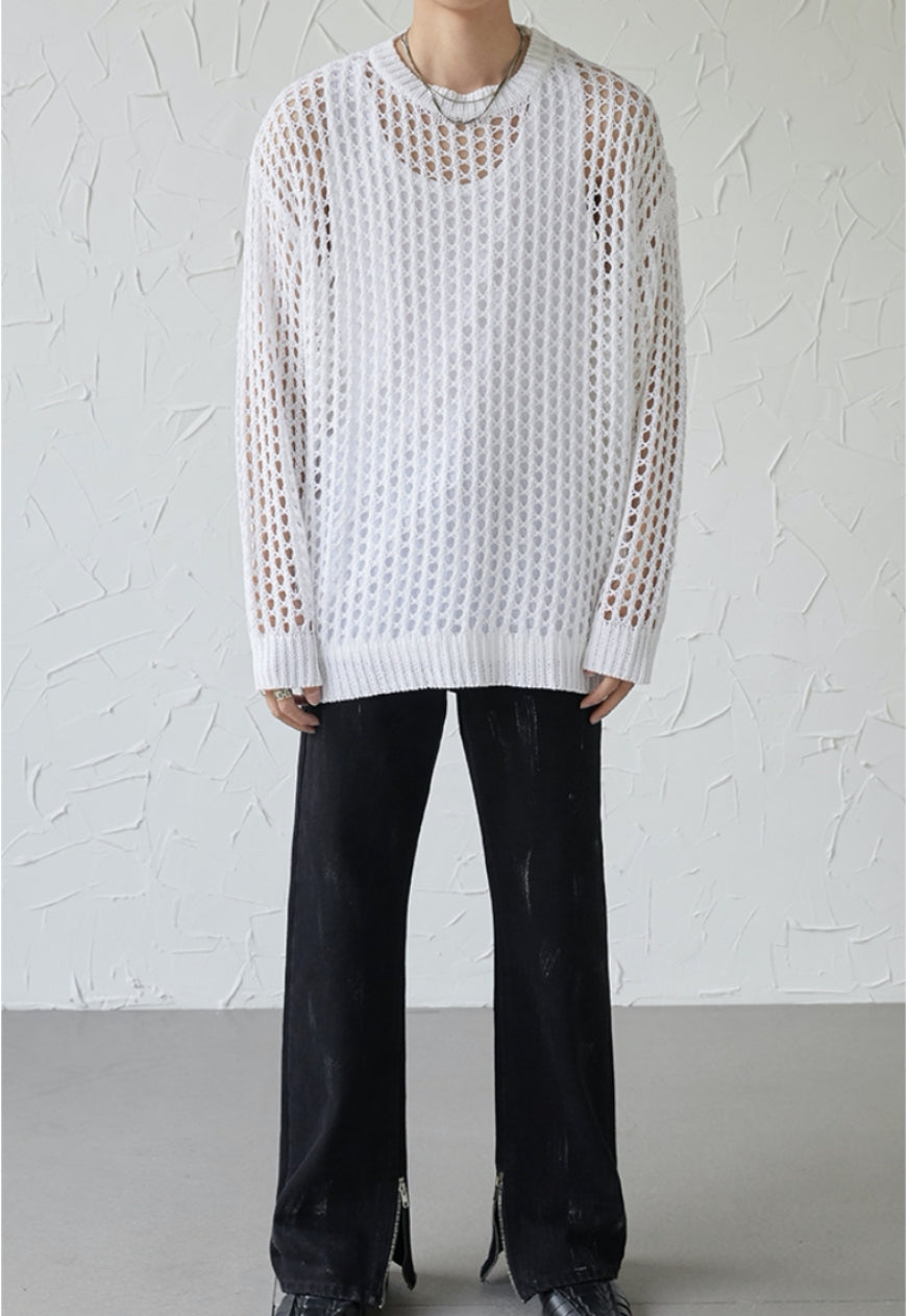 UZIP DESIGN Men's Design cutout long-sleeve top