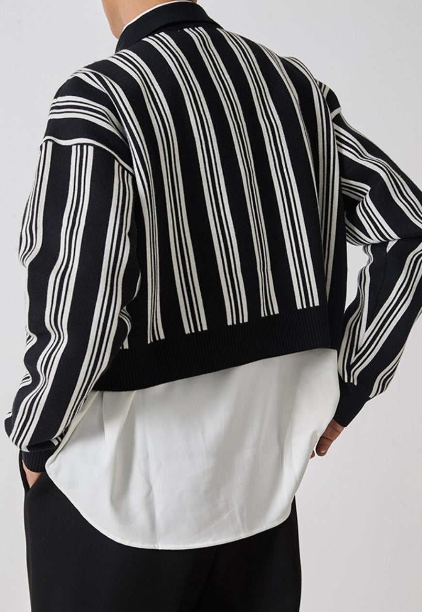 【Sale】Men's striped knitted sweater