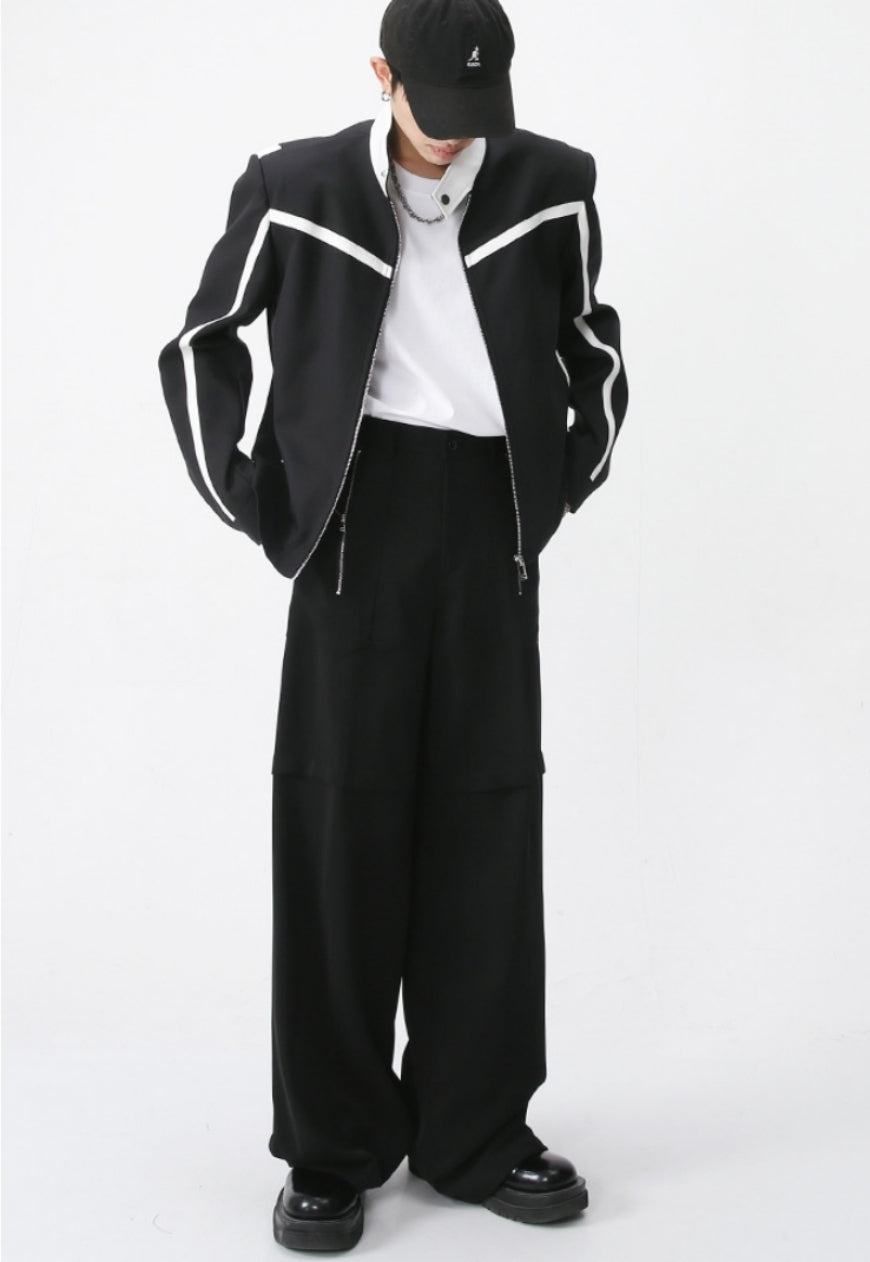 Unisex pocket zipped cargo trousers