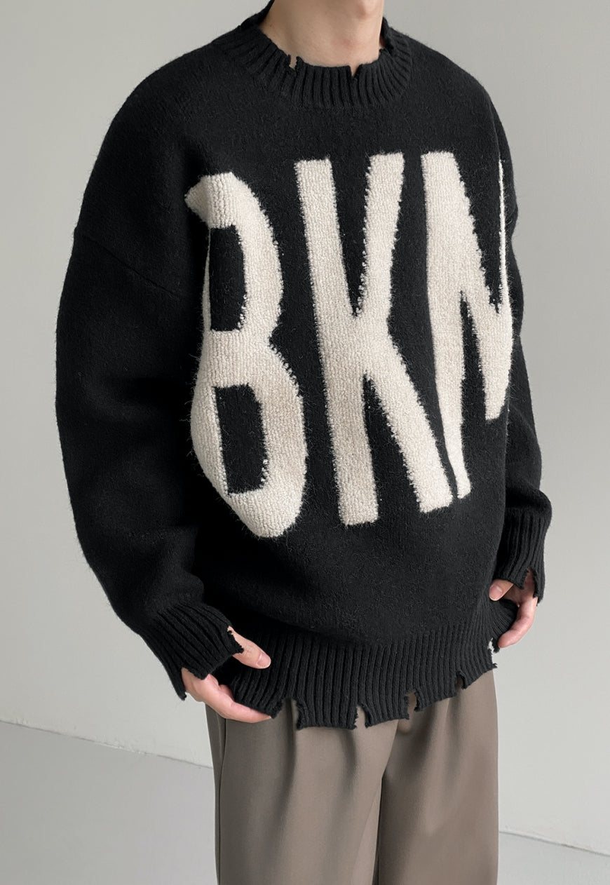 UZIP DESIGN MEN'S letter fashion sweater