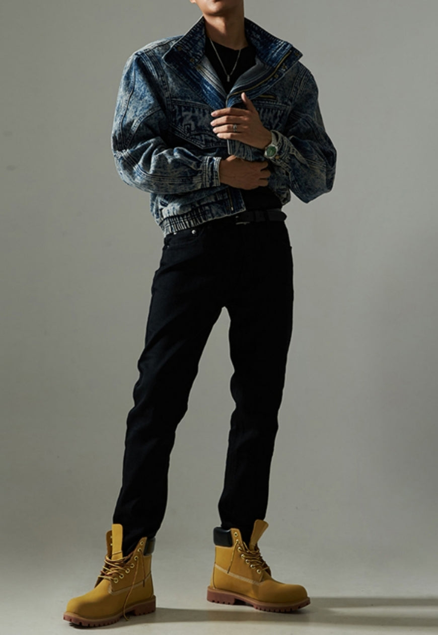 Men's Vintage Snowflake Denim Jacket