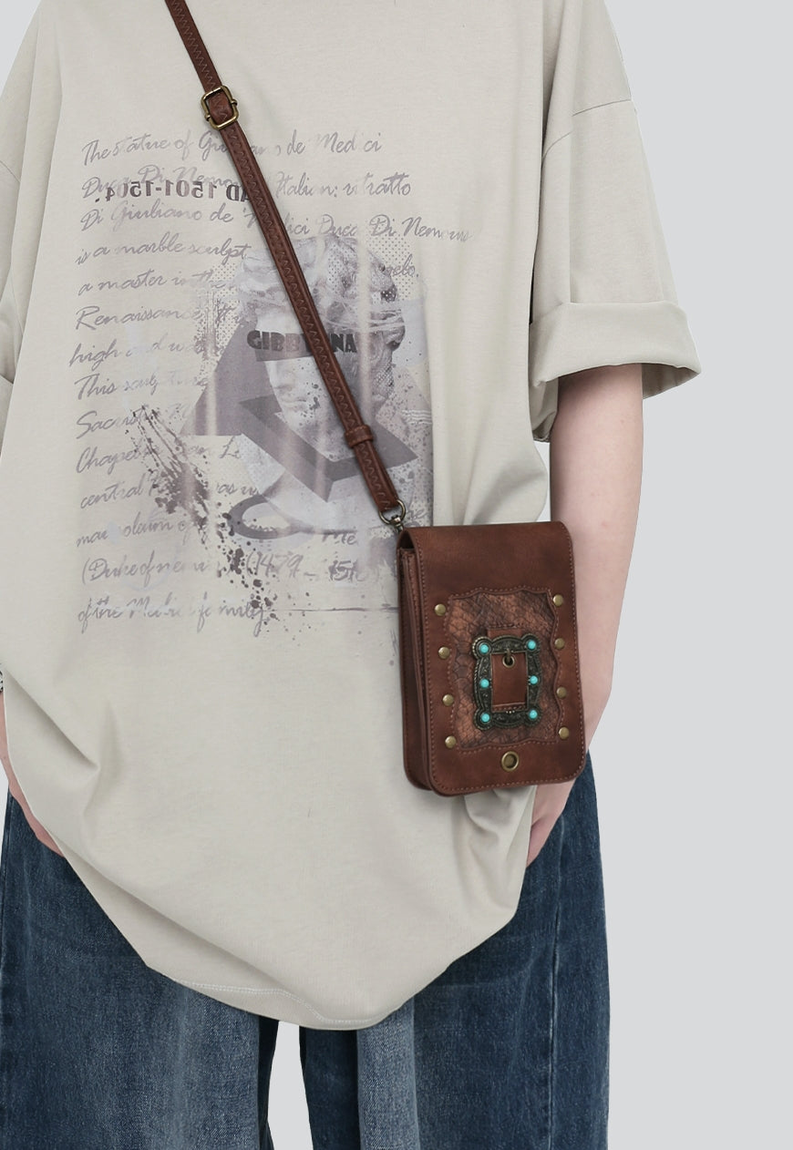 UZIP DESIGN Unisex retro texture messenger bag