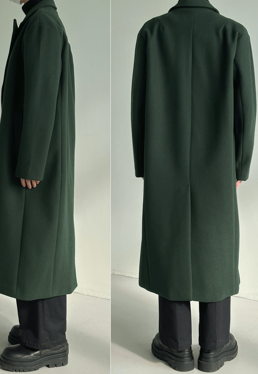 Men's long woolen coat