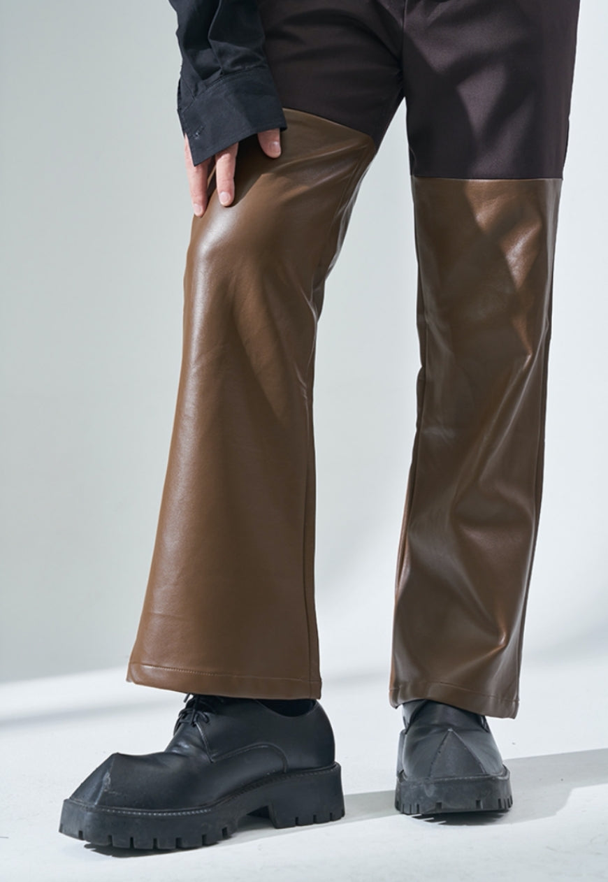 Men's Visual impact PU leather fashion trousers