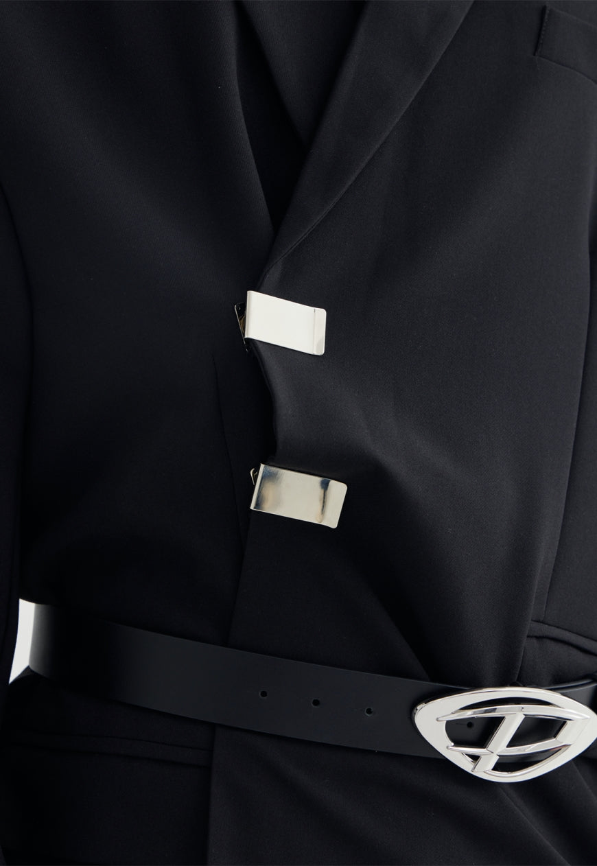 PeopleStyle Men's metal clip suit jacket