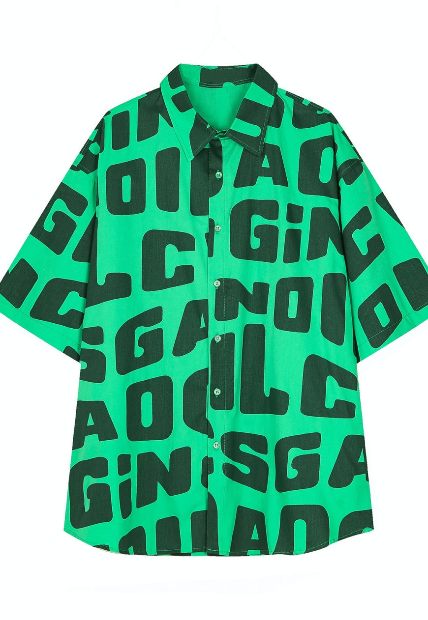 UZIP DESIGN Men's personalized letter print shirt